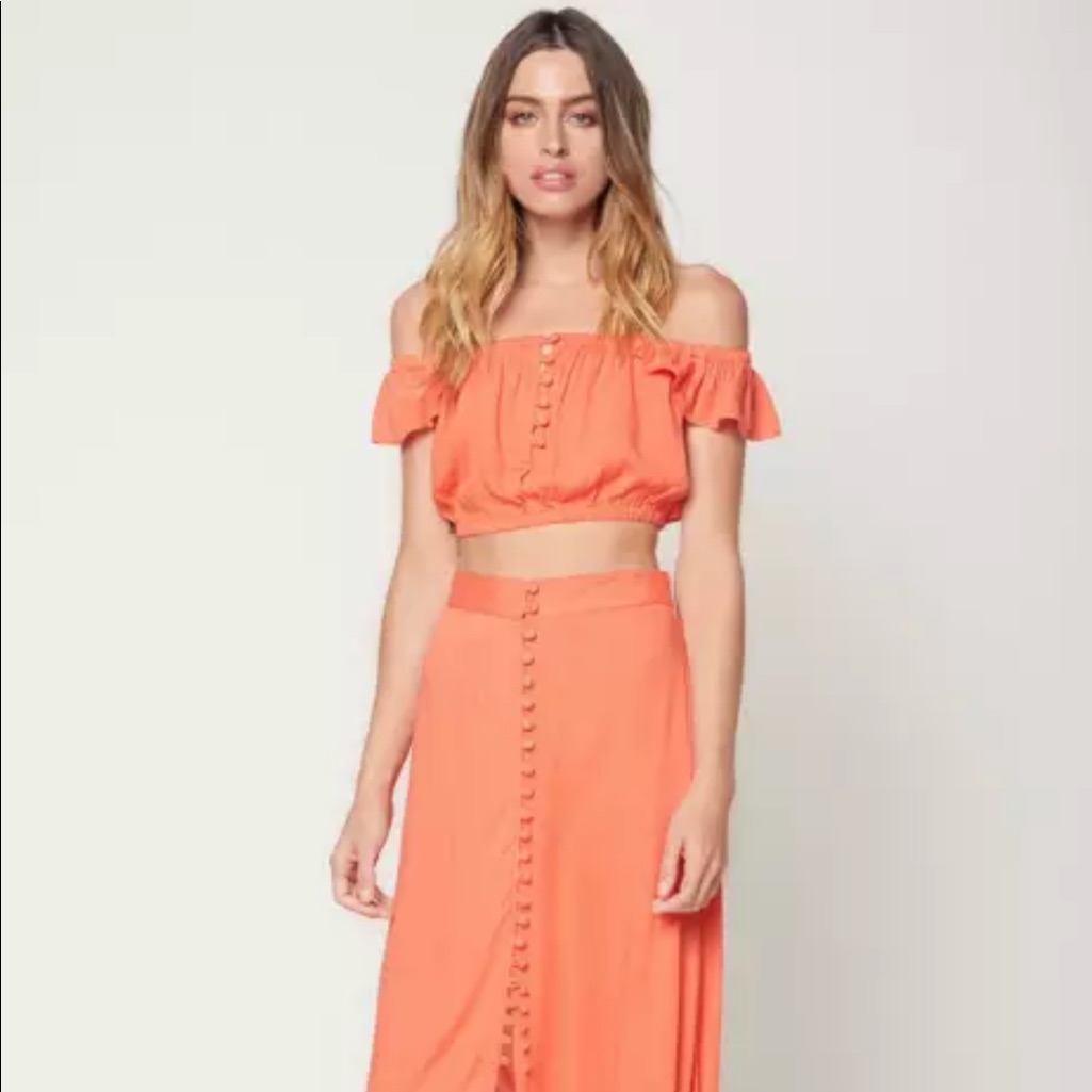 Flynn Skye Tori Top, Coral Crinkle, Size S